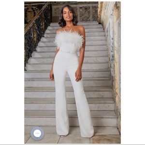 NADINE MERABI Colette White Jumpsuit - S/M 6